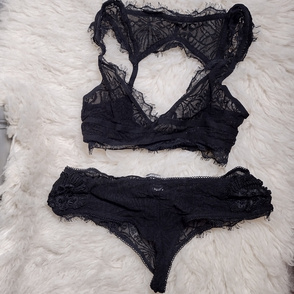 For Love And Lemons Black Lace Bra Intimates